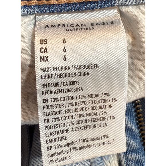 AMERICAN EAGLE DENIM MOM SHORTS STRETCH WOMENS SIZE 6 - Picture 3 of 5